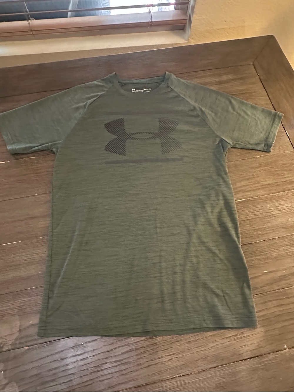 Men's Sm Loose Under Armour Dri fit Olive/Forest Green Short Sleeve Logo Tee